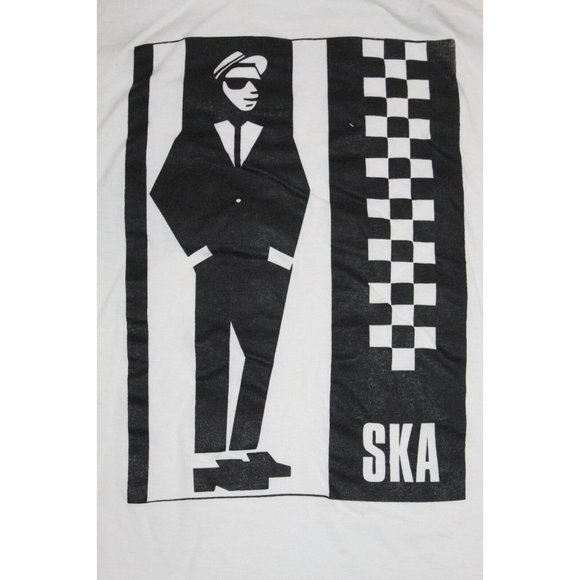 Vintage SKA Punk Music Tour T Shirt Tee White 2-Sided Mens Size L Single Stitch - Picture 3 of 9
